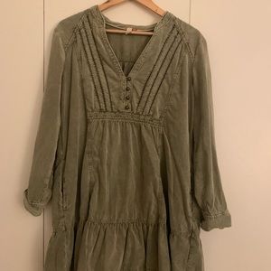Long sleeve corduroy shirt dress